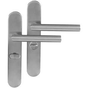 Differnz deurklink Amsterdam op ovaal schild WC63/8 mat chroom