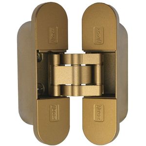 Onzichtbaar scharnier 3D verstelbaar 111x29mm zamak satijn verbronsd