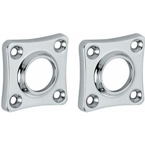 Set van twee krukrozetten geveerd vierkant 38mm glans chroom