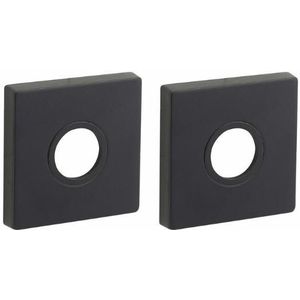 Set van twee krukrozetten Bauhaus verdekt mat zwart