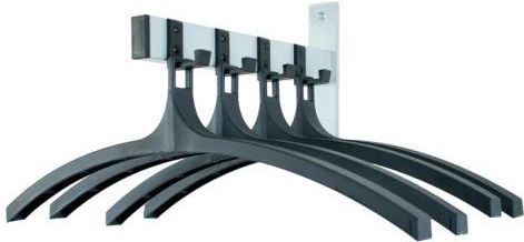 Wandgarderobe - 4 Nylon Haken - Kledinghangers - 50 mm Breedte - 320 mm Diepte - 200 mm Hoogte