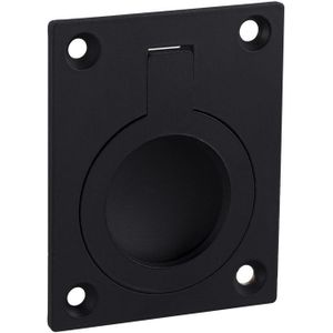 Luikring rechthoekig 50x38 mm mat zwart