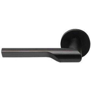 Enkele deurklink RIVIO by Gensler GL101-G op rozet links PVD mat zwart