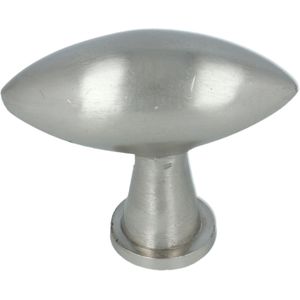 Knop ovaal 35 x 14 mm nikkel mat