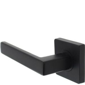 Intersteel enkele deurklink links Hera op vierkant rozet mat zwart