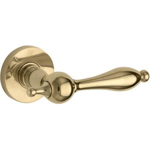 Deurklink op geveerd rozet Barock/Vivo messing ongelakt