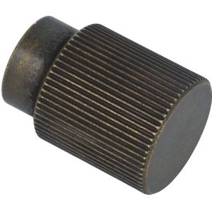 Knop geribbeld 22 mm aluminium brons antiek