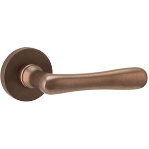 Deurklink op geveerd rozet Linea/Vivo messing antiek brons