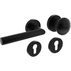 Intersteel wisselgarnituur links Bastian op rond rozet + pc-plaatjes zwart