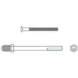 Set schroeven en wisselstift voor TOP deurdikte 70-80mm
