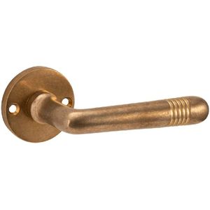 Deurklink op ongeveerd rozet Art-Deco/Elegant messing antiek