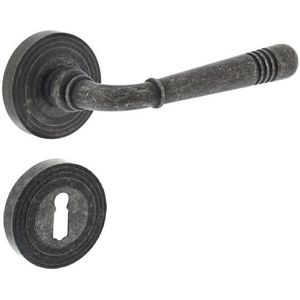 Intersteel deurklink Helena op rozet met sleutel plaatjes oud grijs