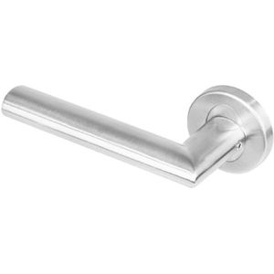 Intersteel enkele deurklink Girona links op rond rozet rvs