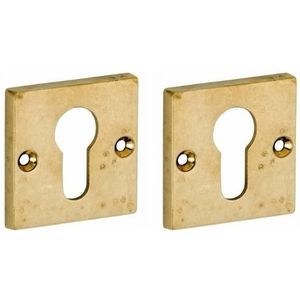 Set van twee PC-plaatjes Bauhaus messing antiek
