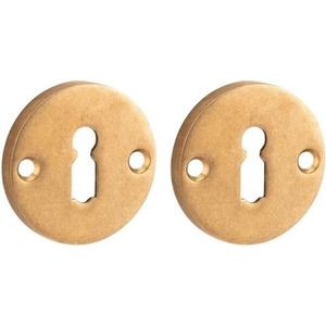Set van twee sleutelplaatjes Elegant BB messing antiek