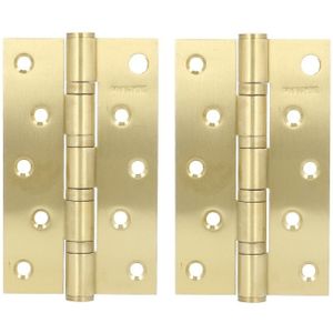 Kogellagerscharnier 126x76 mm goud 2 stuks