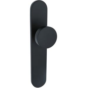 Ovaal schild Met vaste knop Blind rvs mat zwart