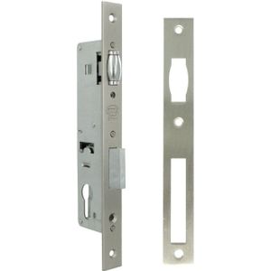 Rolslot met sluitplaat PC85 doornmaat 25 mm nikkel