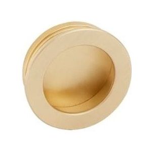 Schuifdeurkom Rond 60 mm messing gesatineerd