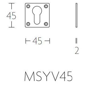 Cilinderplaatje TIMELESS MSYV45 messing ongelakt