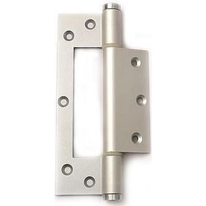 Deurveerscharnier enkel 150 mm hangnaad 2.5 mm aluminium zilver