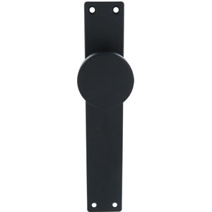 Recht schild Met vaste knop Blind rvs mat zwart