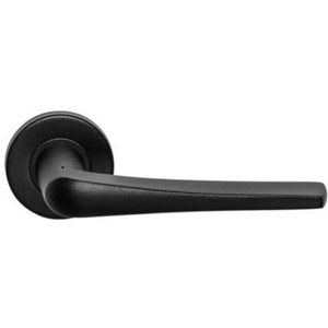 Deurklink Basis Wig op rozet rvs/zwart
