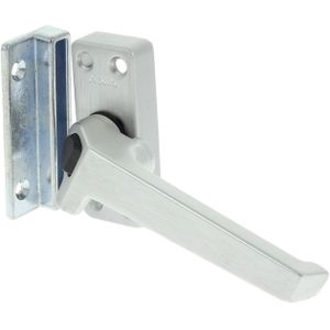 AXA Raamsluiting (model 3308) Geslepen Aluminium: met drukknop en nok rechts - inclusief opbouwsluitkom