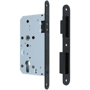 Cilinder dag/nacht slot PC72 magnetisch inclusief sluitplaat 20x235mm zwarte voorplaat