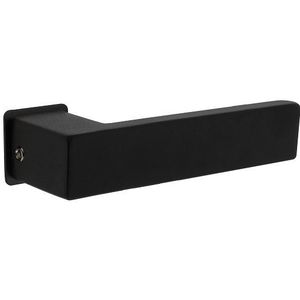 Intersteel enkele deurklink Amsterdam met platte vierkante rozetten zelfklevend 30x30mm rvs zwart