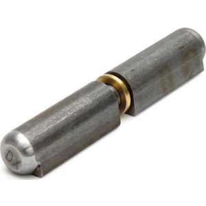Aanlaspaumelle stalen pen messing ring 180x20 mm blank staal