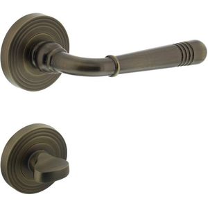 Intersteel deurklink Helena op rozet met wc-sluiting gebruineerd