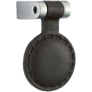 Knop Leder Rond Donkerbruin 16 mm