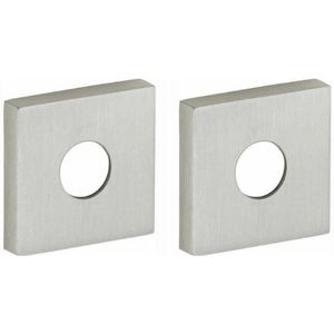 Set van twee krukrozetten Bauhaus verdekt mat nikkel ongelakt