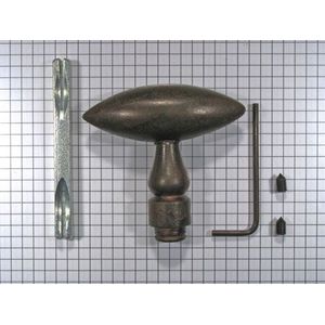 Deurknop ovaal puntig