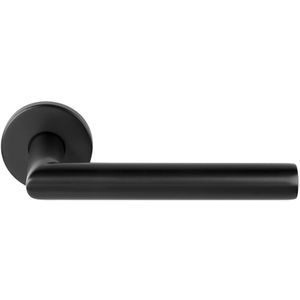 Enkele deurklink rechts BASICS LBII-19 op ronde rozet PVD gunmetal