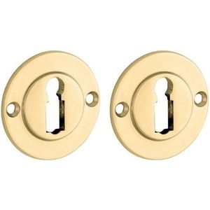 Set van twee sleutelplaatjes Chemin de Fer 50mm BB messing ongelakt