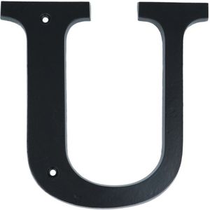 Letter U Extra Groot IJzer zwart 140 mm