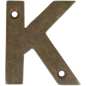 Letter klein K, brons antiek