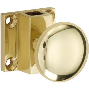 Espagnolet trekknop Elegant voor vierkante stang messing gelakt