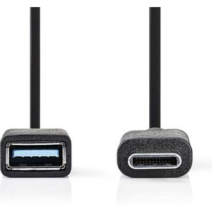 Nedis USB Verloop 3.2 (gen1), USB-C (m) > USB-A (f), 0,2m, BK