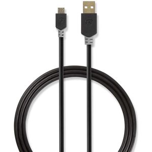 Nedis USB Kabel 2.0, USB-A (m) > USB Micro-B (m), 2m, AT