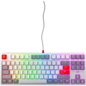 CHERRY K4V2 TKL toetsenbord Gamen USB QWERTY Amerikaans Engels Grijs, Licht Grijs, Rood