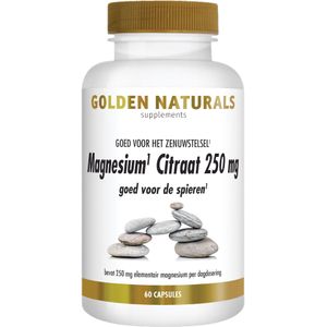 Golden Naturals Magnesium Citraat 250 mg (60 veganistische capsules)