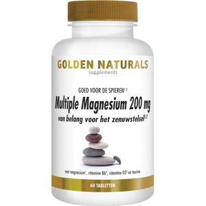 Golden Naturals Multiple Magnesium 200 mg (60 veganistische tabletten)