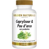 Golden Naturals Caprylzuur & Pau d'arco met probiotica (60 vegetarische capsules)