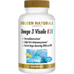 Golden Naturals Omega 3 Visolie KIDS (60 kauwcapsules)