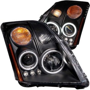 ANZO 2007-2012 Nissan Sentra Projector Headlights Black - 121276
