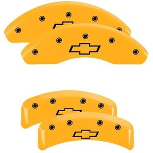 MGP 4 Caliper Covers Engraved Front & Rear Cursive/Charger Red finish silver ch - 12162SCHSRD