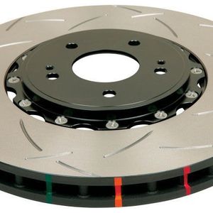 DBA 03-05 Evo 8/9 Front Slotted 5000 Series 2 Piece Rotor Assembled w/ Black Hat - 52218BLKS